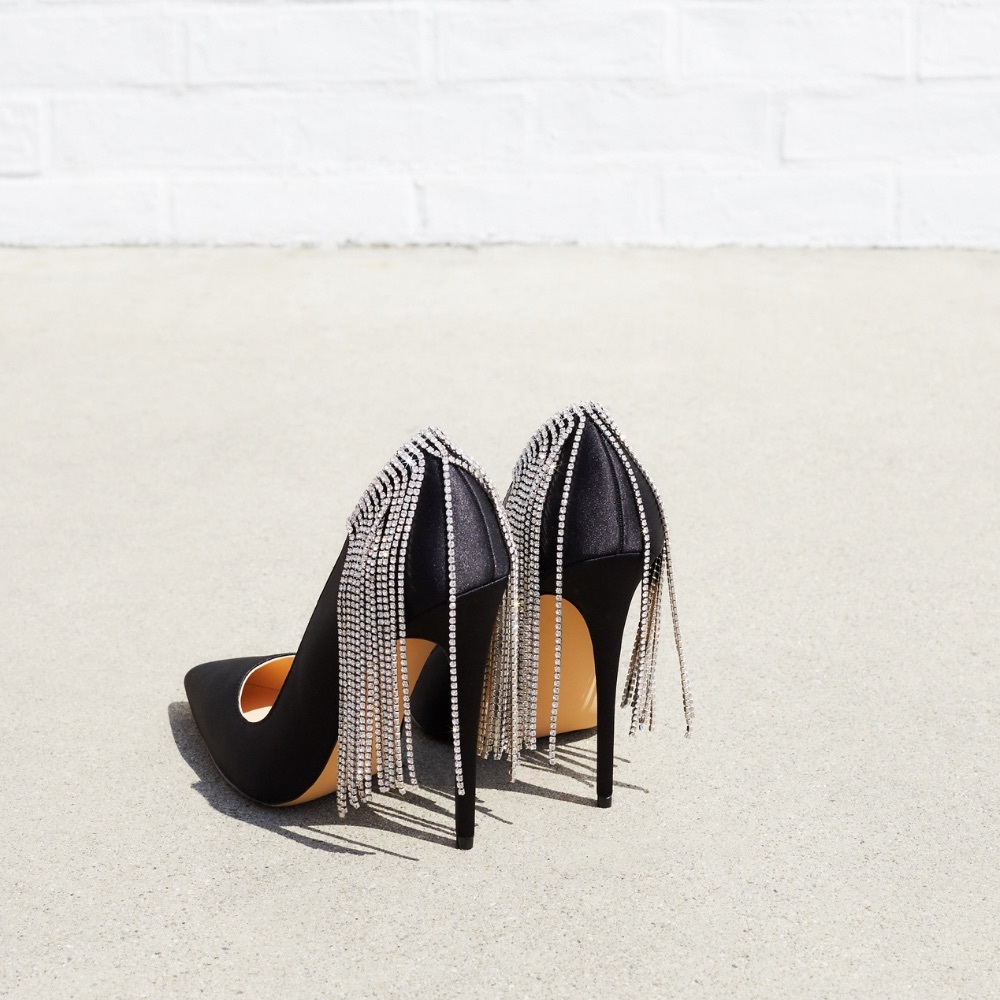 Cult of Coquette Bianca Black Rhinestone Lumps